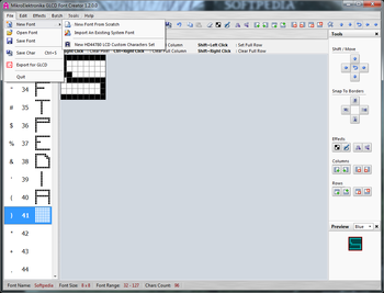 MikroElektronika GLCD Font Creator screenshot 2