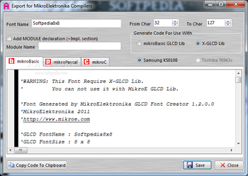 MikroElektronika GLCD Font Creator screenshot 7