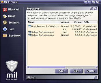 Mil Firewall screenshot