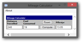 Mileage Calculator screenshot