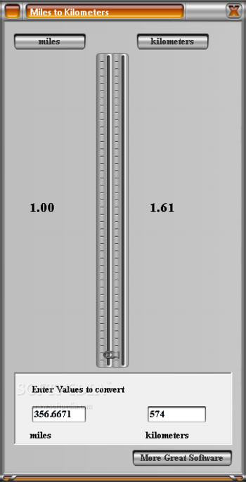 Miles to Kilometers Converter screenshot