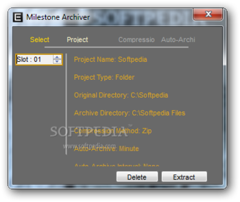 Milestone Archiver screenshot