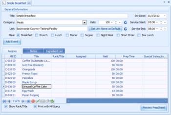 Military Recipes Database screenshot 2