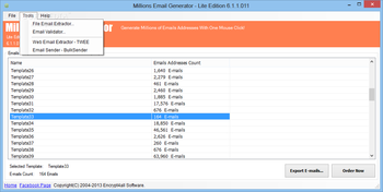 Millions Email Generator Lite Edition screenshot 2