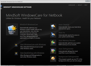 MindSoft WindowsCare for Netboook screenshot