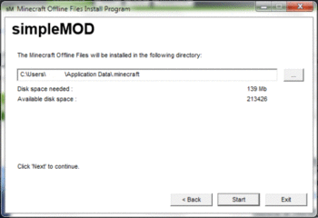 Minecraft Offline Files Installer screenshot