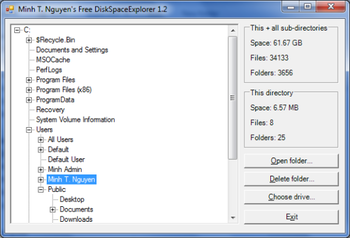 Minh's Free DiskSpaceExplorer screenshot