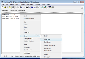 Mini NoteTab screenshot