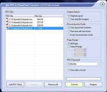 mini PDF to PowerPoint Converter screenshot