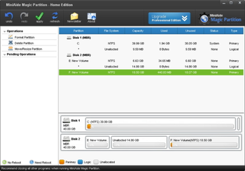 MiniAide Magic Partition Home Edition screenshot