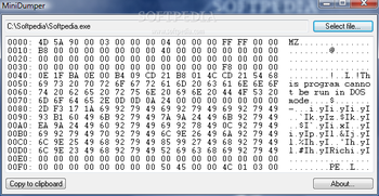 MiniDumper screenshot