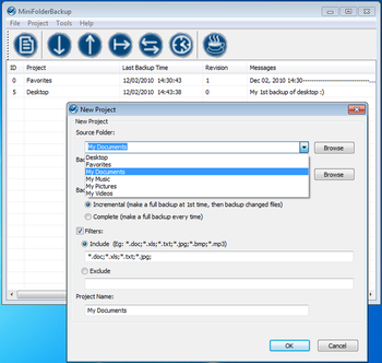 MiniFolderBackup screenshot 2