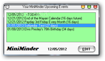 MiniMinder screenshot