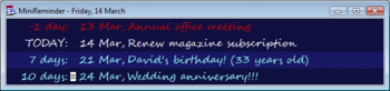 MiniReminder screenshot
