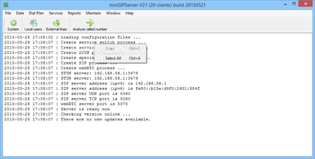 miniSipServer screenshot