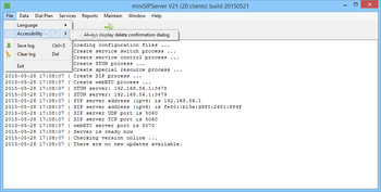miniSipServer screenshot 2