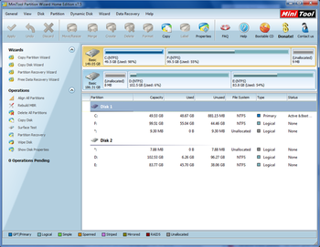 MiniTool Partition Wizard Free Edition screenshot