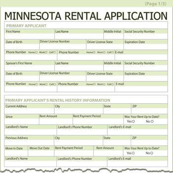 Minnesota Rental Application screenshot