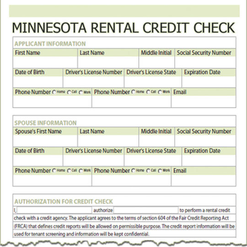 Minnesota Rental Credit Check screenshot