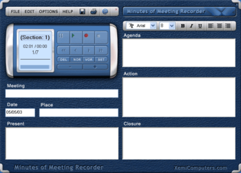 Minutes of Meeting Recorder screenshot