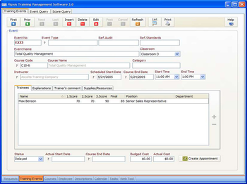 Mipsis Training Management Software screenshot 2
