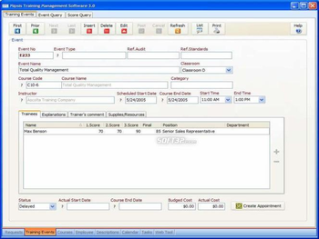 Mipsis Training Management Software screenshot 3