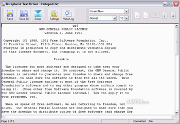 Miraplacid Text Driver screenshot 3