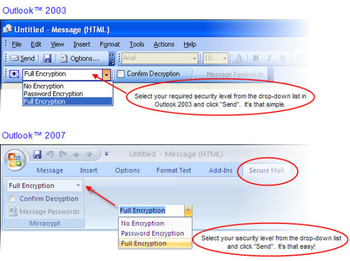 Mirracrypt Encryption for Outlook screenshot