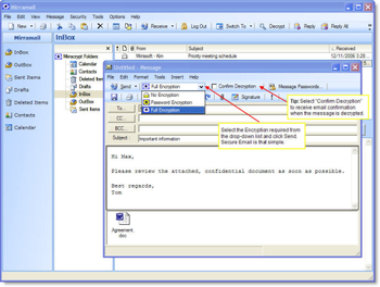 Mirramail Secure Email Business screenshot
