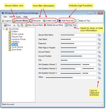 Mirrapass Login and Password Manager screenshot