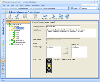 MissingLink Project Center. screenshot