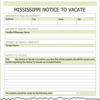 Mississippi Notice To Vacate screenshot