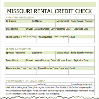 Missouri Rental Credit Check screenshot