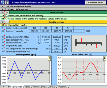 MITCalc - Beam screenshot