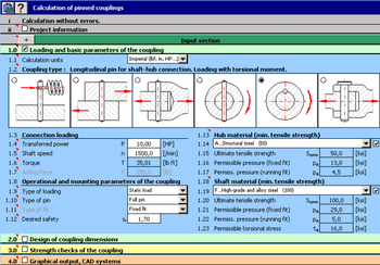 MITCalc - Pinned couplings screenshot 2