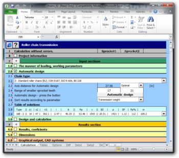 MITCalc - Roller Chains Calculation screenshot