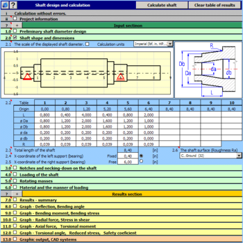 MITCalc - Shafts Calculation screenshot