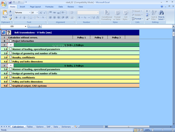 MITCalc - V-Belts Calculation screenshot