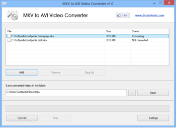 MKV to AVI Video Converter screenshot