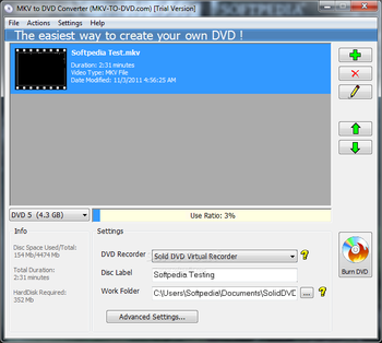 MKV to DVD Converter screenshot