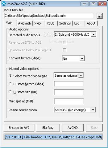 MKV2AVI screenshot 2