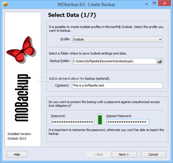 MOBackup screenshot 2