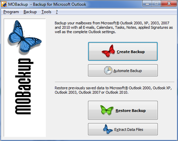 MOBackup - Outlook Backup Software screenshot