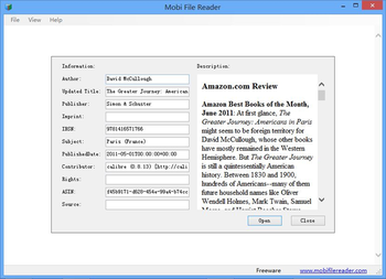 Mobi File Reader screenshot