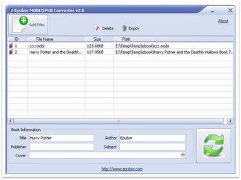 Mobi to ePub Converter screenshot