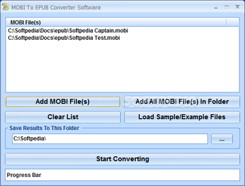 MOBI To EPUB Converter Software screenshot