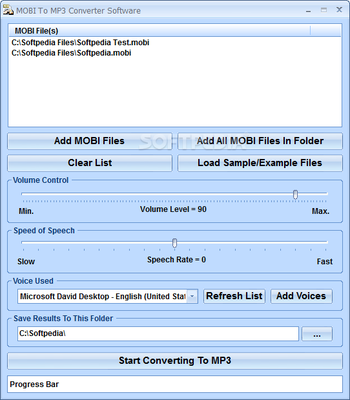 MOBI To MP3 Converter Software screenshot