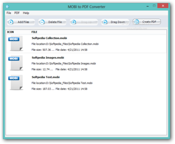 MOBI to PDF Converter screenshot