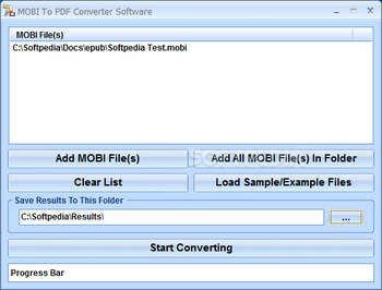 MOBI To PDF Converter Software screenshot