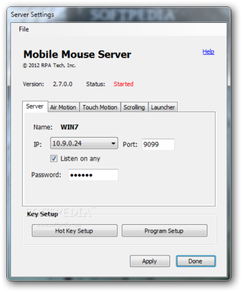 Mobile Mouse Server screenshot